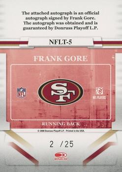 2008 Donruss Gridiron Gear - NFL Teams Veteran Signatures #NFLT-5 Frank Gore Back