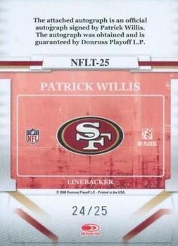 2008 Donruss Gridiron Gear - NFL Teams Veteran Signatures #NFLT-25 Patrick Willis Back