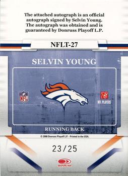 2008 Donruss Gridiron Gear - NFL Teams Veteran Signatures #NFLT-27 Selvin Young Back