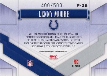 2008 Donruss Gridiron Gear - Performers Gold #P-28 Lenny Moore Back