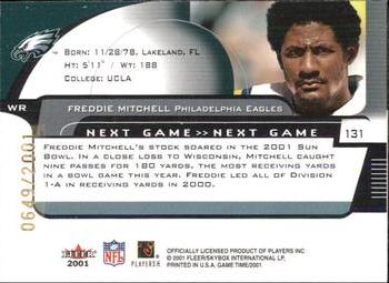 2001 Fleer Game Time #131 Freddie Mitchell Back