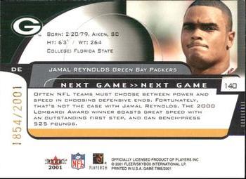 2001 Fleer Game Time #140 Jamal Reynolds Back