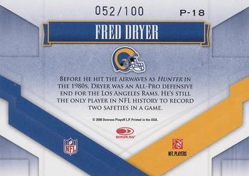 2008 Donruss Gridiron Gear - Performers Gold Holofoil #P-18 Fred Dryer Back