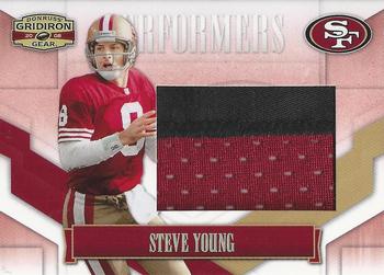 2008 Donruss Gridiron Gear - Performers Jerseys Jumbo Swatch Prime #P-42 Steve Young Front