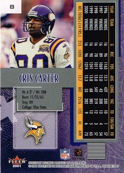 2001 Fleer Genuine #8 Cris Carter Back