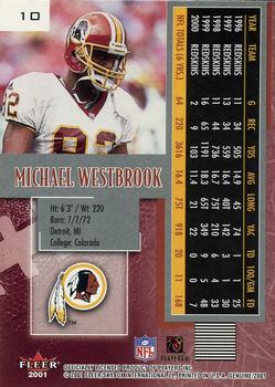2001 Fleer Genuine #10 Michael Westbrook Back