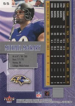 2001 Fleer Genuine #55 Michael McCrary Back