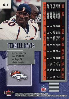2001 Fleer Genuine #61 Terrell Davis Back
