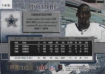 2001 Fleer Genuine #145 Quincy Carter Back