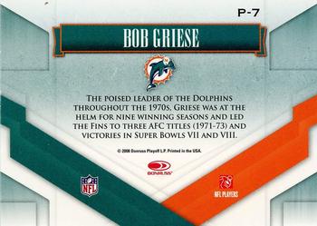 2008 Donruss Gridiron Gear - Performers Red #P-7 Bob Griese Back