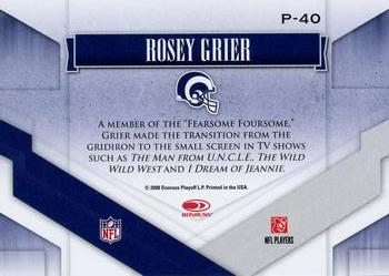 2008 Donruss Gridiron Gear - Performers Red #P-40 Rosey Grier Back