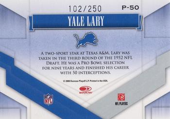 2008 Donruss Gridiron Gear - Performers Silver #P-50 Yale Lary Back