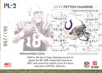 2008 Donruss Gridiron Gear - Playbook Silver #PL-2 Peyton Manning Back