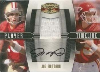 2008 Donruss Gridiron Gear - Player Timeline Jerseys Autographs #PT-2 Joe Montana Front