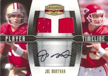 2008 Donruss Gridiron Gear - Player Timeline Jerseys Combos Autographs #PT-2 Joe Montana Front