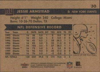 2001 Fleer Tradition Glossy #30 Jessie Armstead Back