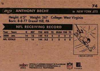 2001 Fleer Tradition Glossy #74 Anthony Becht Back