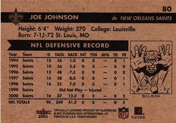 2001 Fleer Tradition Glossy #80 Joe Johnson Back