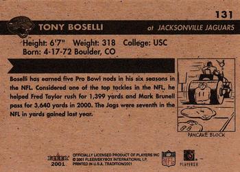 2001 Fleer Tradition Glossy #131 Tony Boselli Back