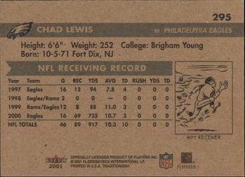 2001 Fleer Tradition Glossy #295 Chad Lewis Back