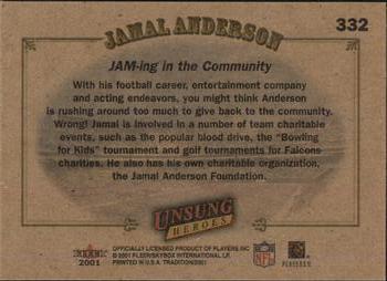 2001 Fleer Tradition Glossy #332 Jamal Anderson Back