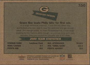 2001 Fleer Tradition Glossy #350 Green Bay Packers Back