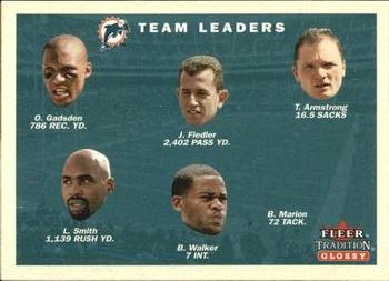 2001 Fleer Tradition Glossy #372 Miami Dolphins Team Leaders Front