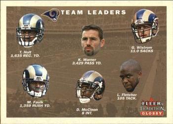 2001 Fleer Tradition Glossy #400 St. Louis Rams Team Leaders Front