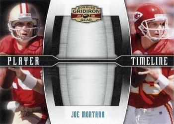 2008 Donruss Gridiron Gear - Player Timeline Platinum #PT-2 Joe Montana Front