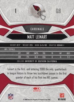 2008 Donruss Gridiron Gear - Red Holofoil #1 Matt Leinart Back