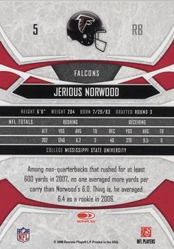 2008 Donruss Gridiron Gear - Red Holofoil #5 Jerious Norwood Back