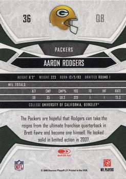 2008 Donruss Gridiron Gear - Red Holofoil #36 Aaron Rodgers Back