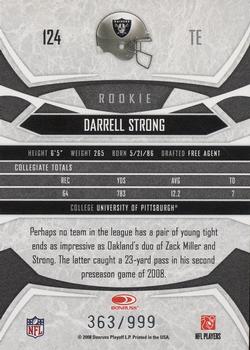 2008 Donruss Gridiron Gear - Retail Rookies #124 Darrell Strong Back