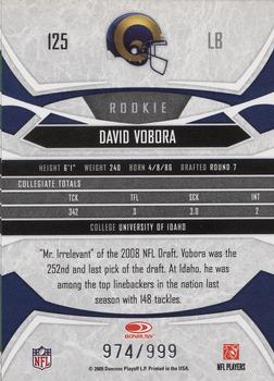 2008 Donruss Gridiron Gear - Retail Rookies #125 David Vobora Back
