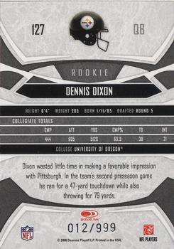 2008 Donruss Gridiron Gear - Retail Rookies #127 Dennis Dixon Back