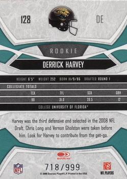 2008 Donruss Gridiron Gear - Retail Rookies #128 Derrick Harvey Back