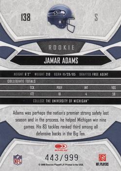 2008 Donruss Gridiron Gear - Retail Rookies #138 Jamar Adams Back