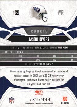 2008 Donruss Gridiron Gear - Retail Rookies #139 Jason Rivers Back