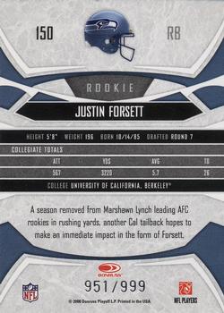 2008 Donruss Gridiron Gear - Retail Rookies #150 Justin Forsett Back