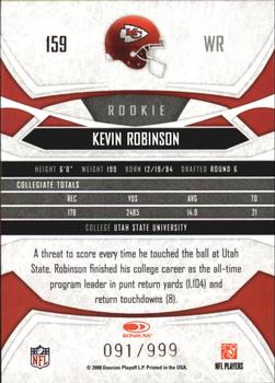 2008 Donruss Gridiron Gear - Retail Rookies #159 Kevin Robinson Back