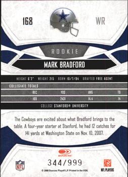 2008 Donruss Gridiron Gear - Retail Rookies #168 Mark Bradford Back