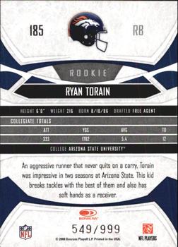 2008 Donruss Gridiron Gear - Retail Rookies #185 Ryan Torain Back