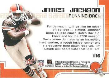 2001 Fleer Hot Prospects #116 James Jackson Back