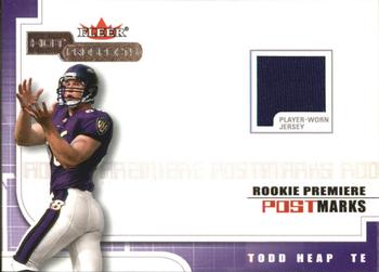2001 Fleer Hot Prospects - Rookie Premiere Postmarks #NNO Todd Heap Front