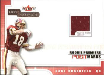 2001 Fleer Hot Prospects - Rookie Premiere Postmarks #NNO Sage Rosenfels Front