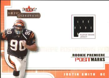 2001 Fleer Hot Prospects - Rookie Premiere Postmarks #NNO Justin Smith Front