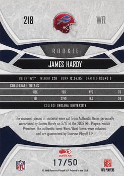 2008 Donruss Gridiron Gear - Rookie Gridiron Gems Jerseys Trios #218 James Hardy Back