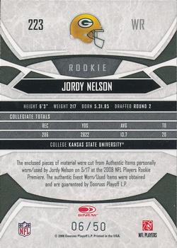 2008 Donruss Gridiron Gear - Rookie Gridiron Gems Jerseys Trios #223 Jordy Nelson Back
