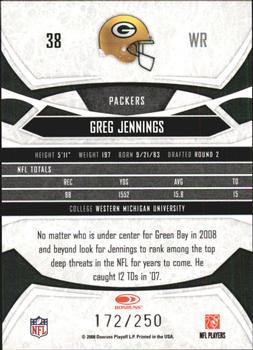 2008 Donruss Gridiron Gear - Silver Holofoil O's #38 Greg Jennings Back
