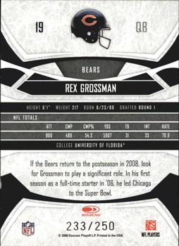2008 Donruss Gridiron Gear - Silver Holofoil X's #19 Rex Grossman Back